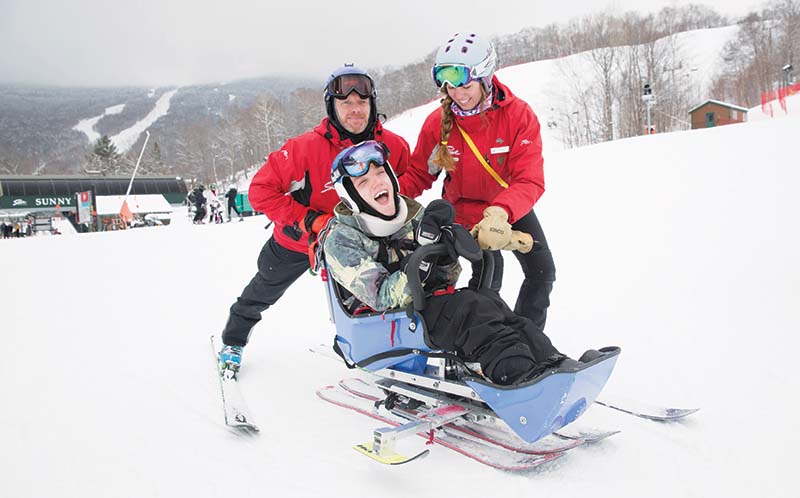 Boy on Special Skis