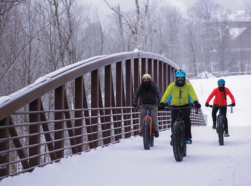 three peopel Fat Biking