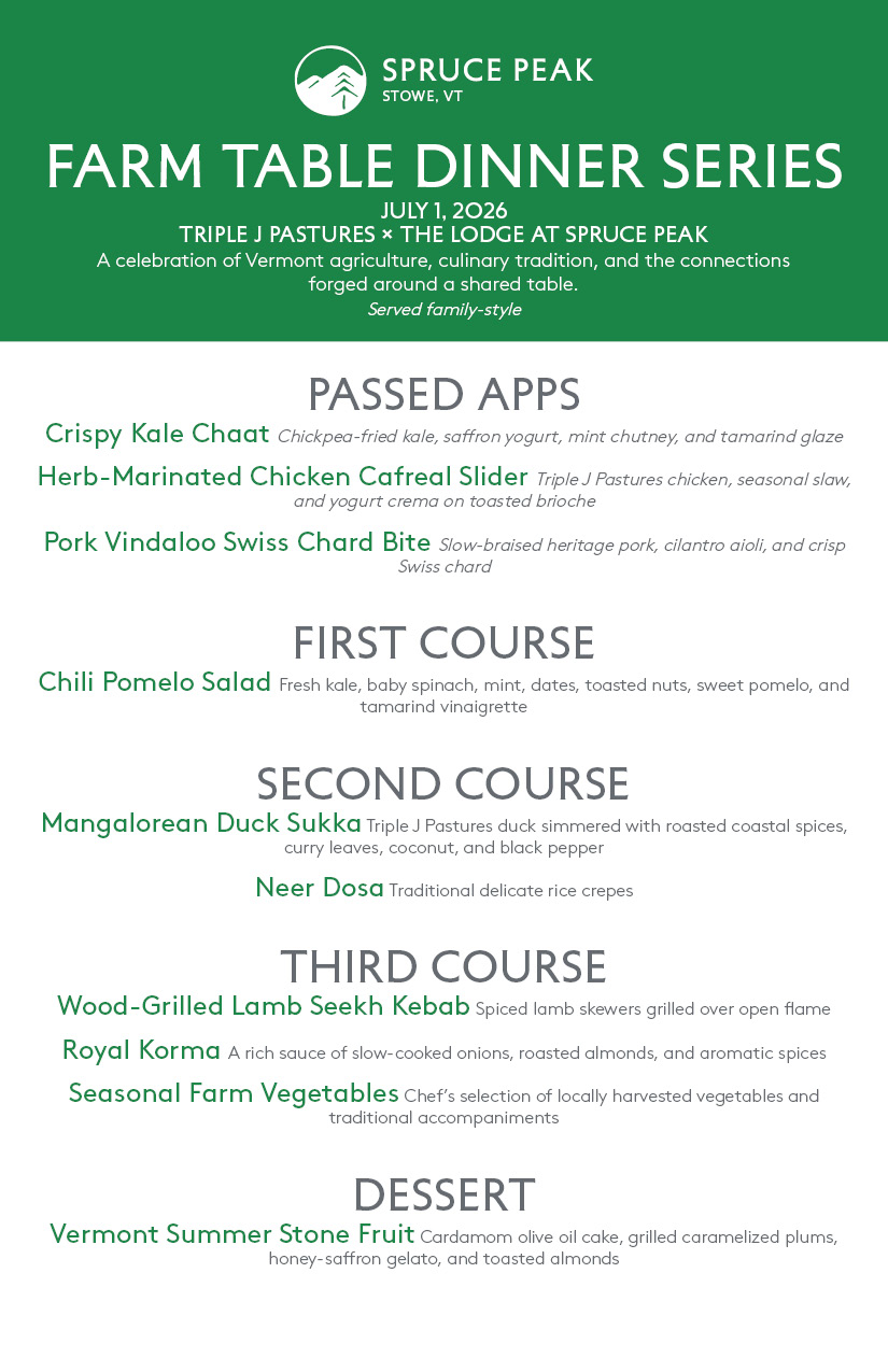 July Farm Table Dinner Menu