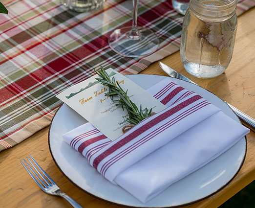 Farm Table Dinner table set