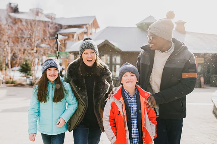 A family in the snow