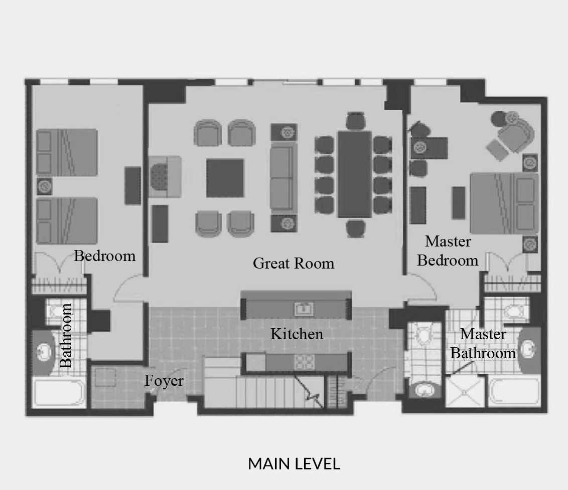 Residence 508 main level floor plan