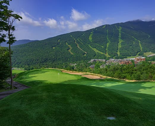 An aerial view of the golf course