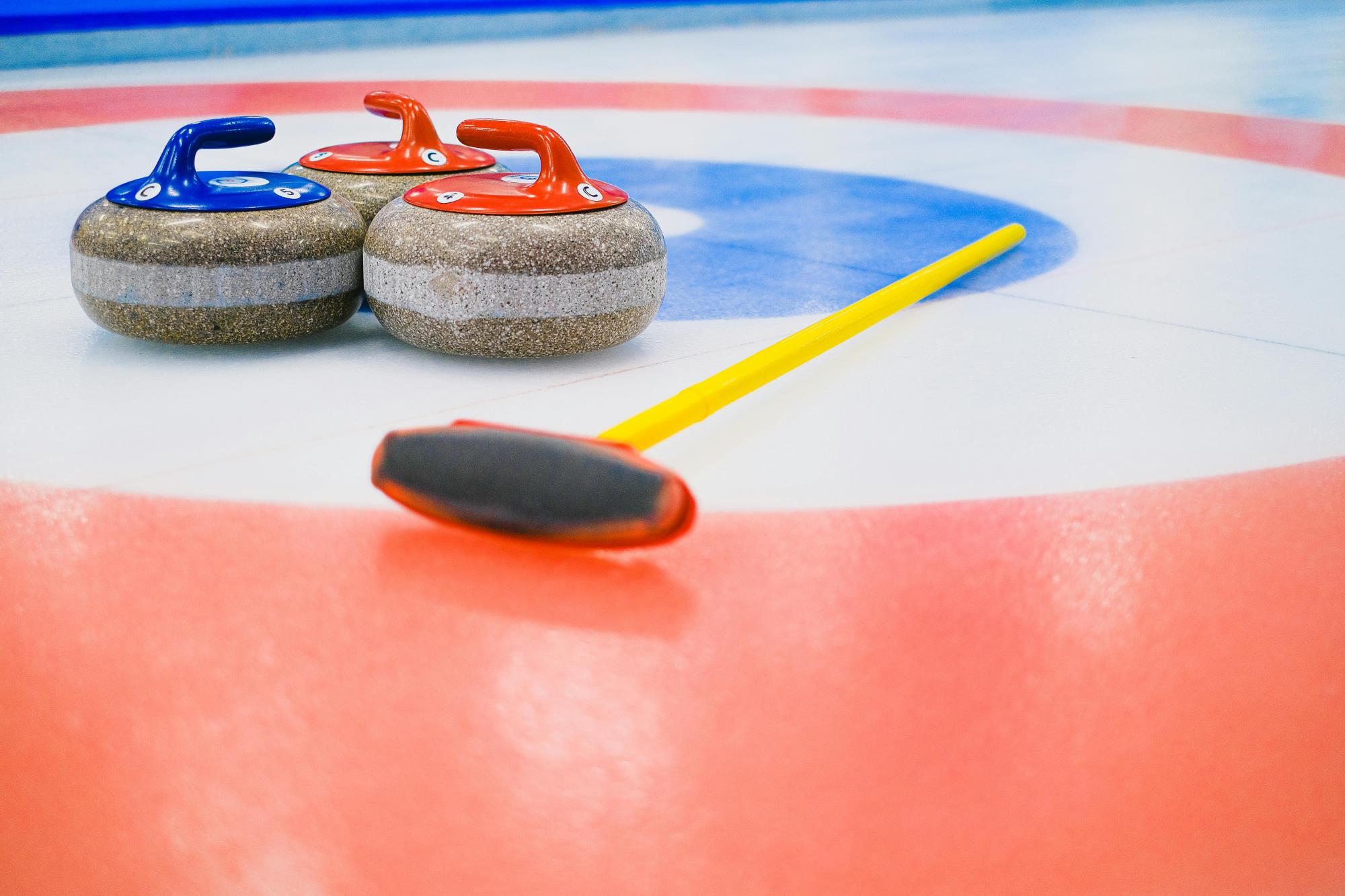A curling stone on the ice
