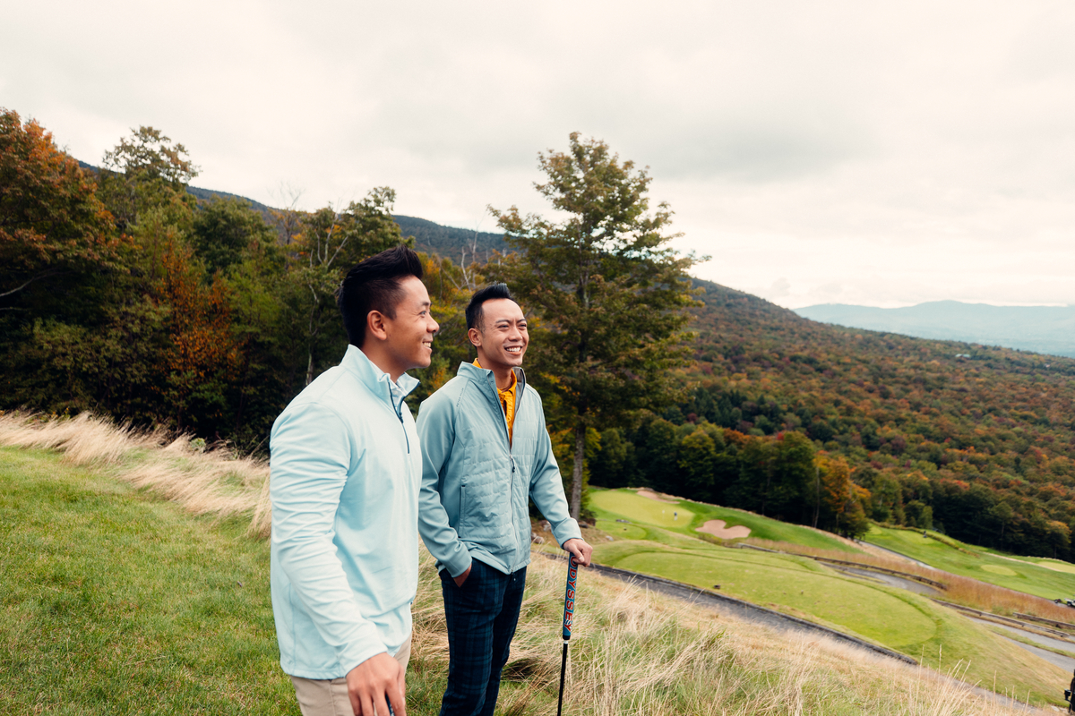 Pair of golfers on the green