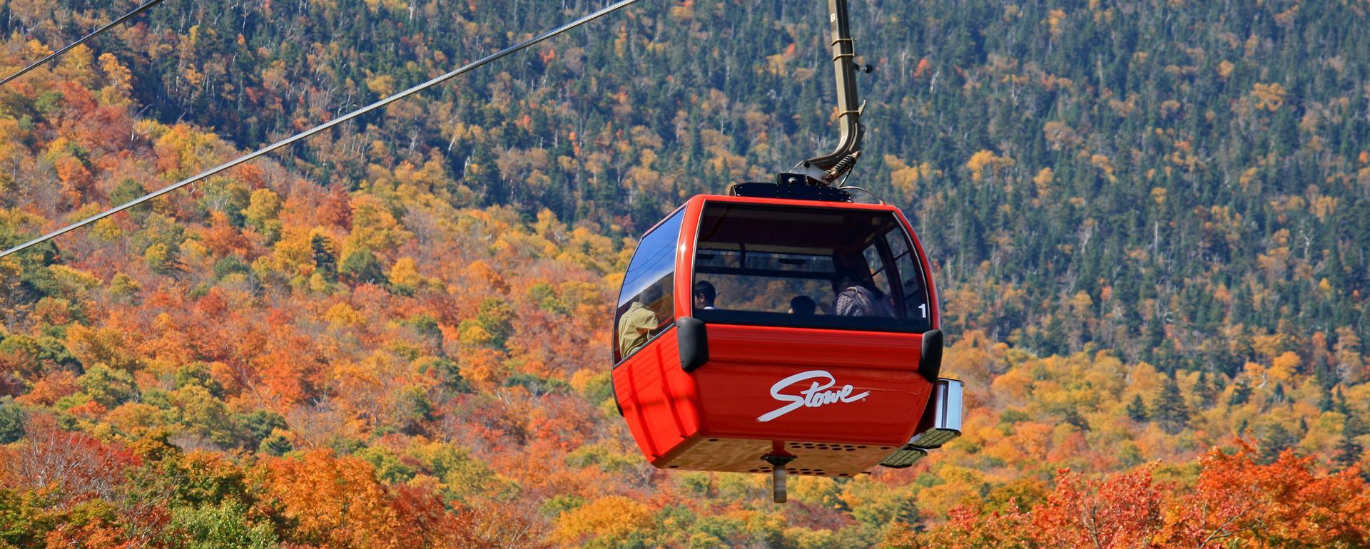 Gondola Sky Ride Vermont Summer Activities Spruce Peak in Stowe